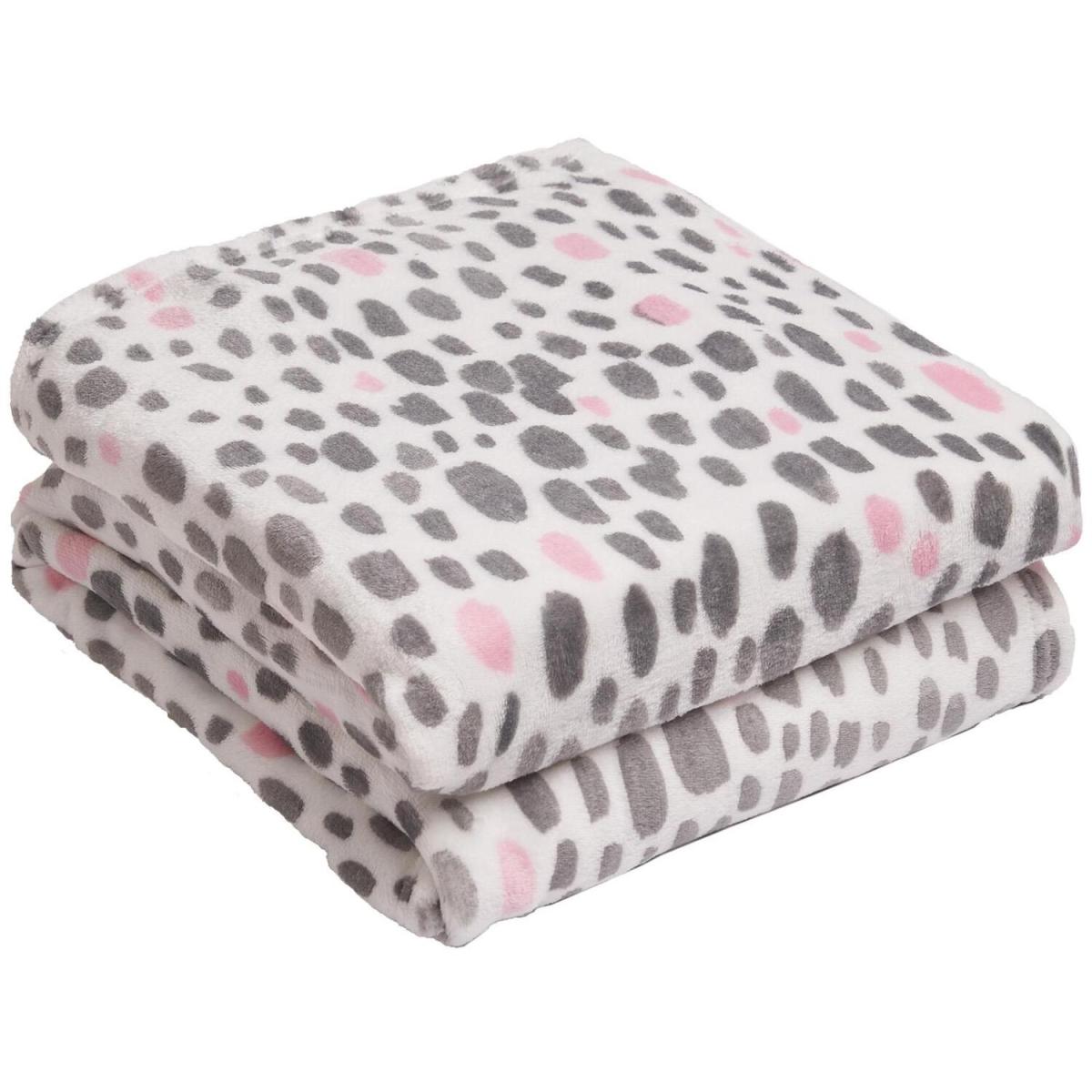 Dreamscene Spotty Ultra Soft Print Fleece Throw Blanket - White / 150cm – image 2