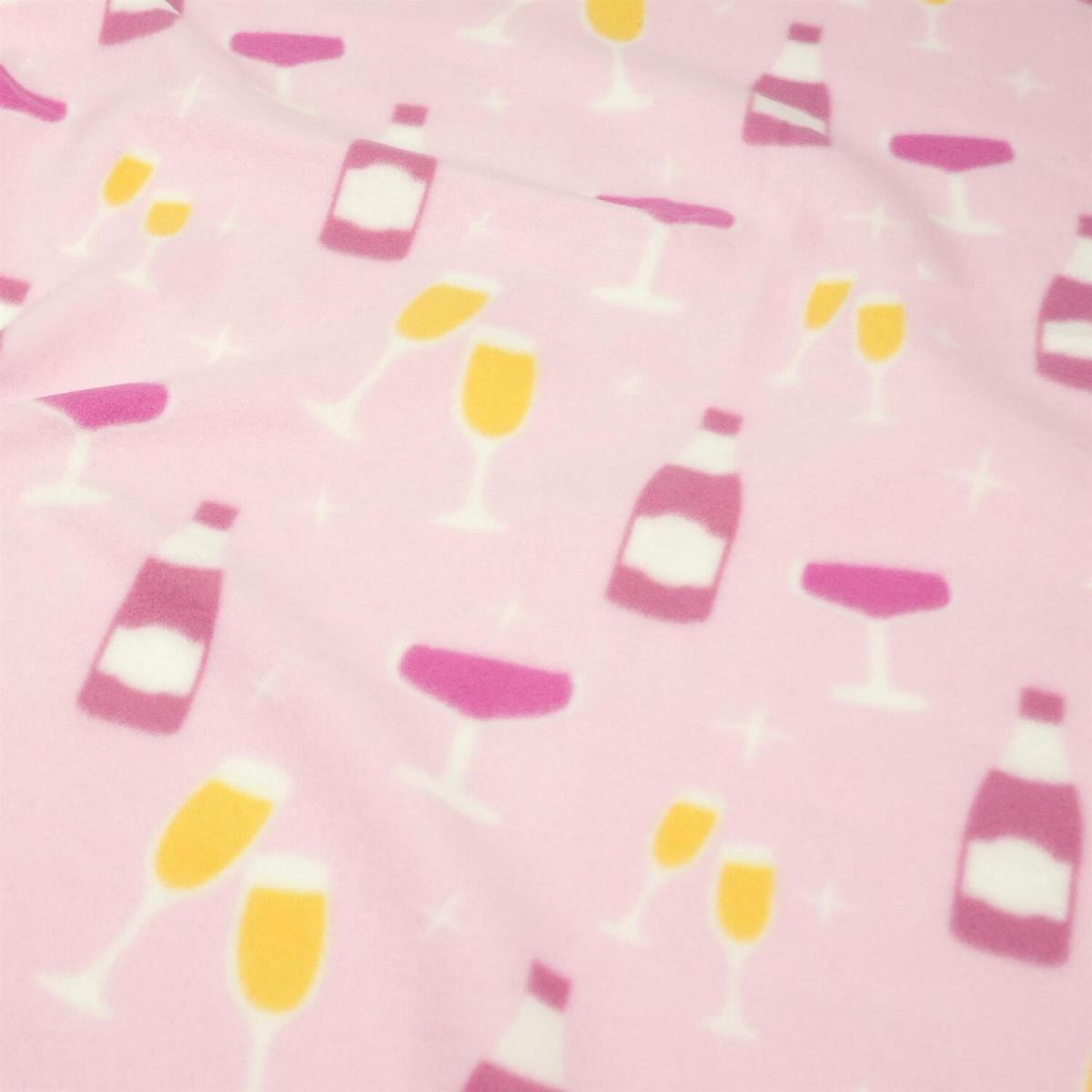 Prosecco Print Polar Fleece Throw - Light Pink – image 2