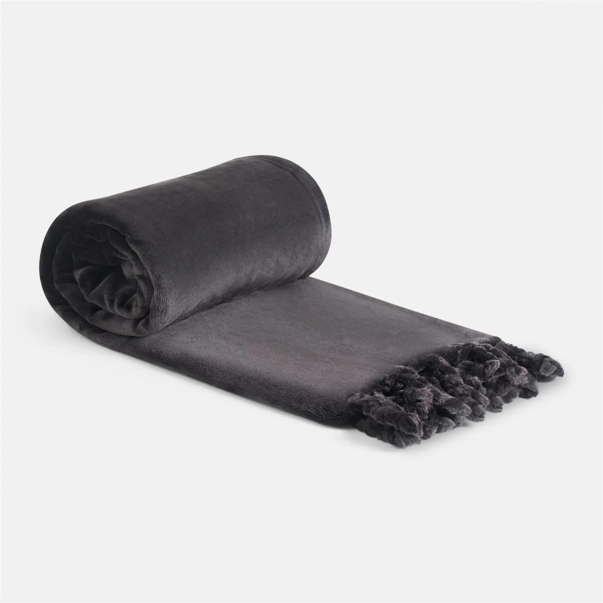 OHS Ultra Soft Tassel Throw - Black – image 3