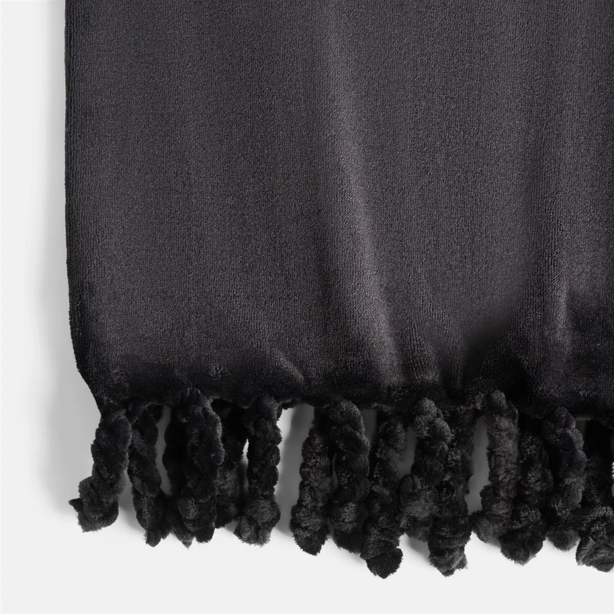 OHS Ultra Soft Tassel Throw - Black – image 4