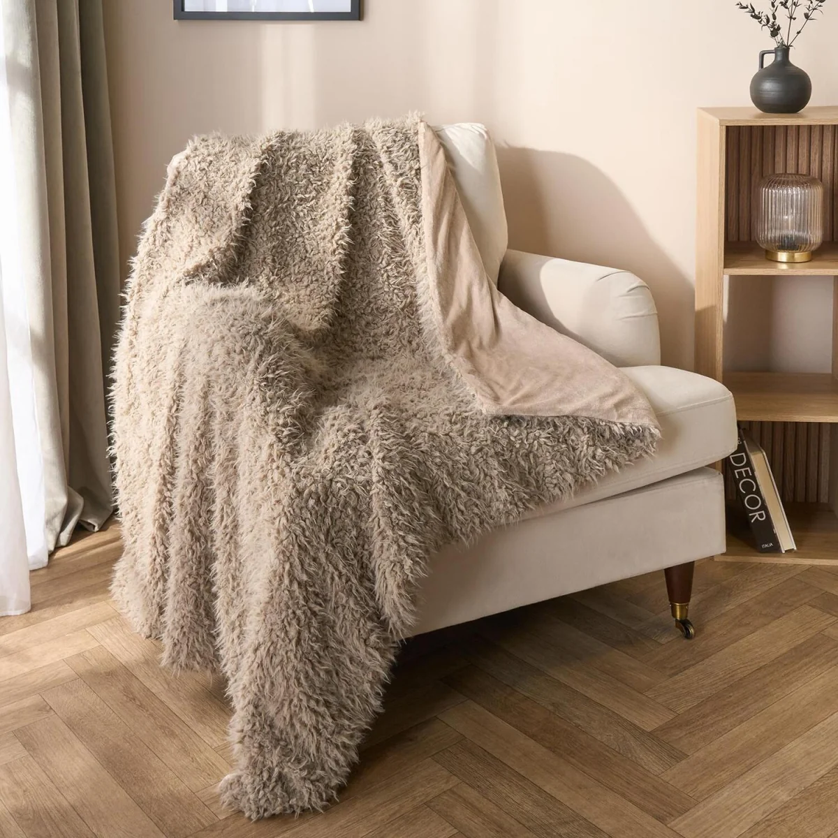 OHS Sofia Faux Fur Throw - Mink – image 2