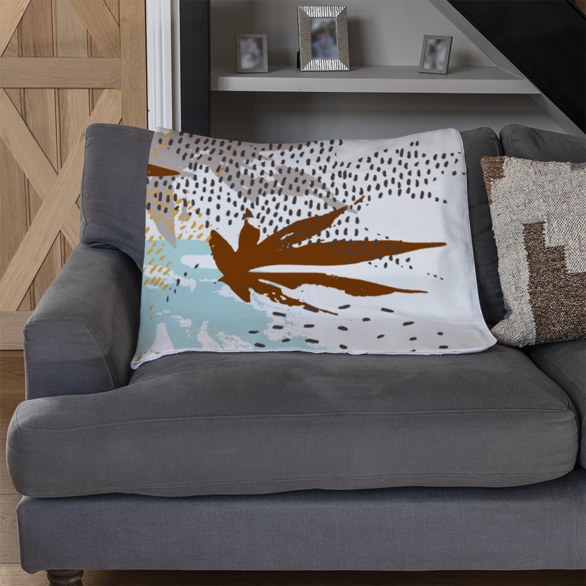 Japanese Leaves Blanket - Orange – image 3