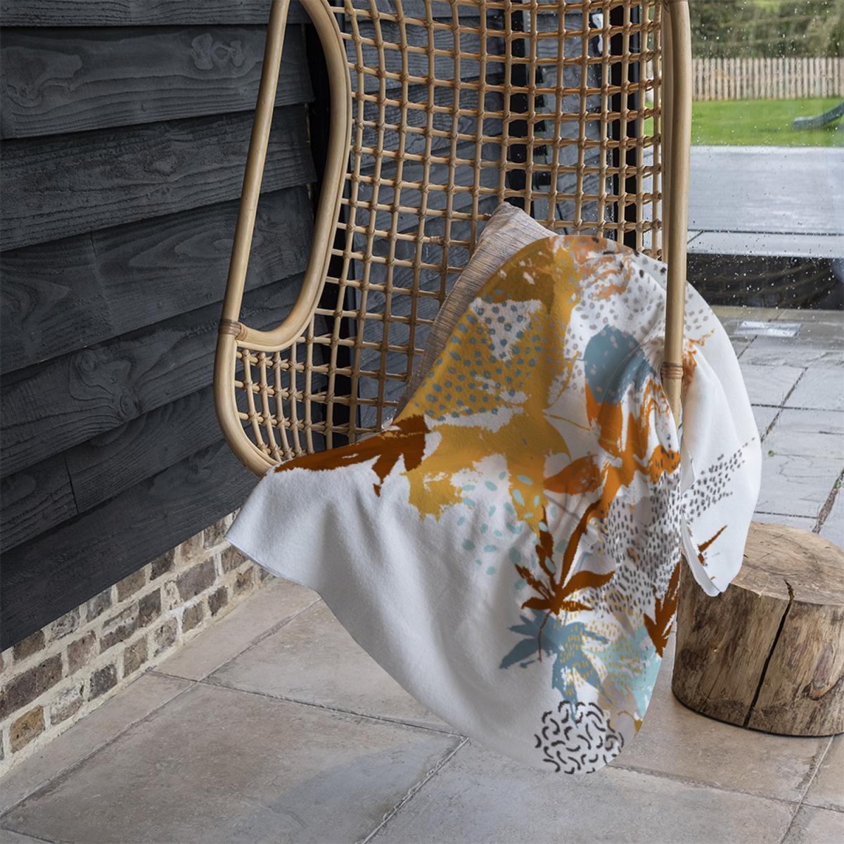 Japanese Leaves Blanket - Orange – image 1