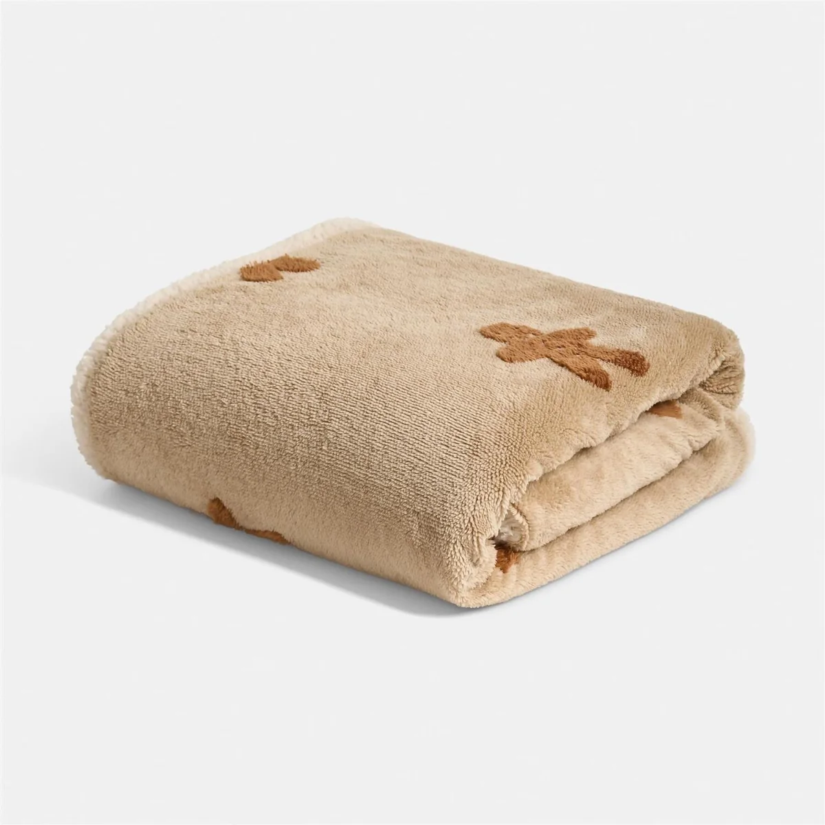 OHS Tuft Gingerbread Print Throw - Beige – image 4