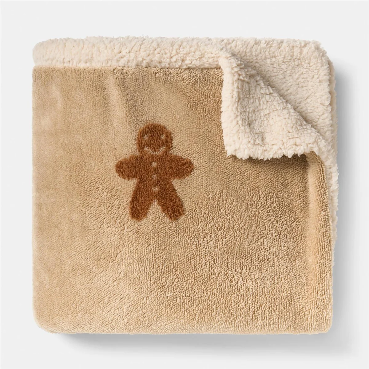 OHS Tuft Gingerbread Print Throw - Beige – image 5