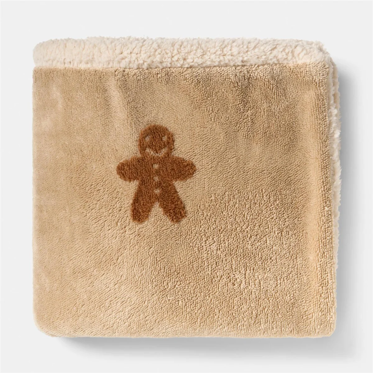 OHS Tuft Gingerbread Print Throw - Beige – image 6