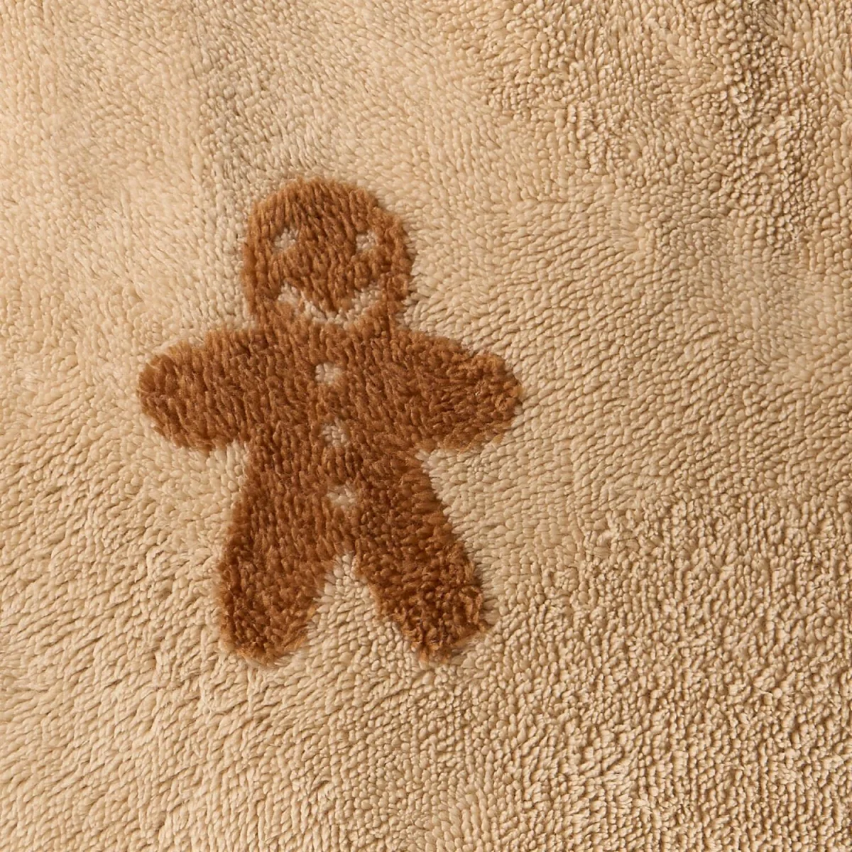OHS Tuft Gingerbread Print Throw - Beige – image 1