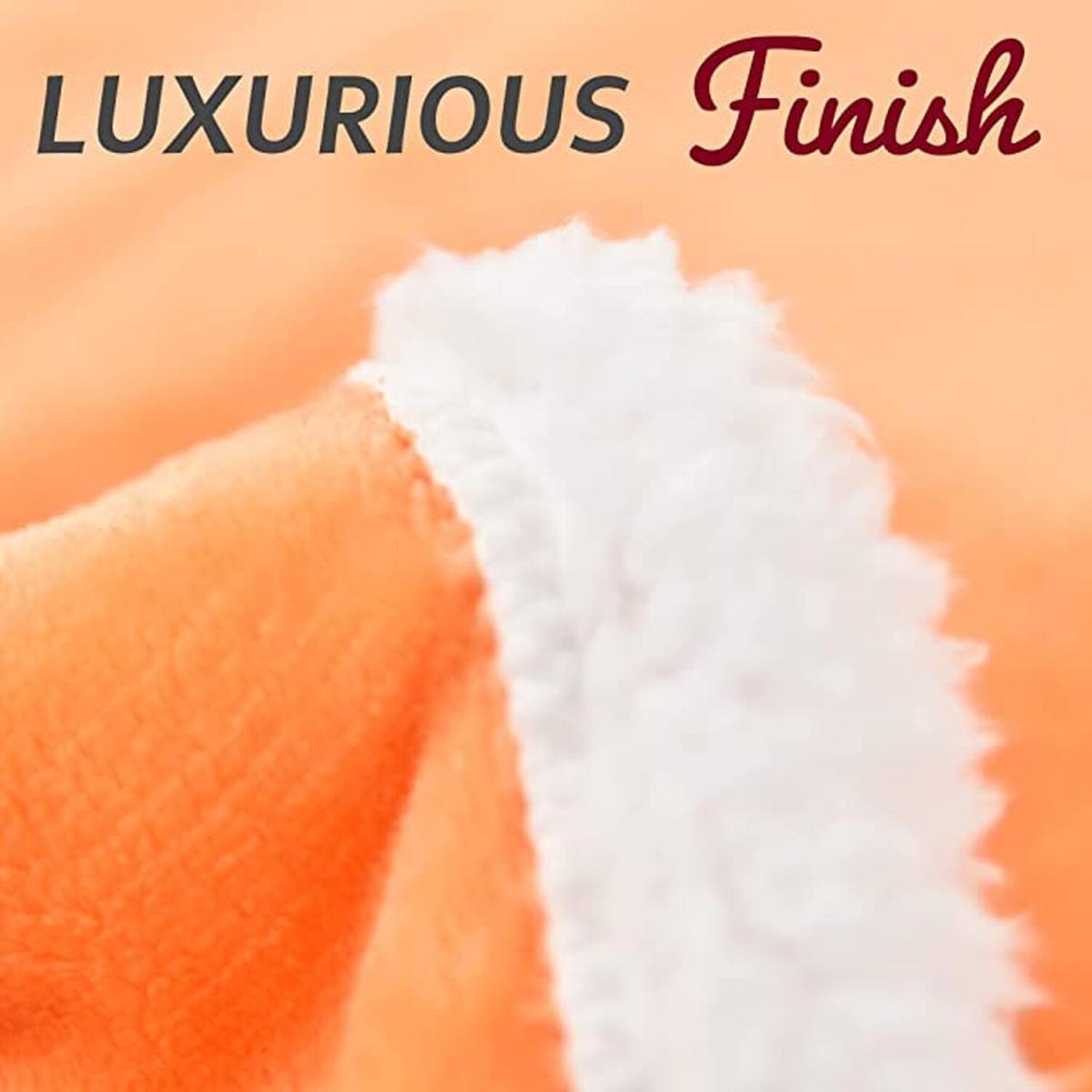 Heated Electric Throw Fleece Over Blanket Sofa Bed Large - Tangerine – image 5