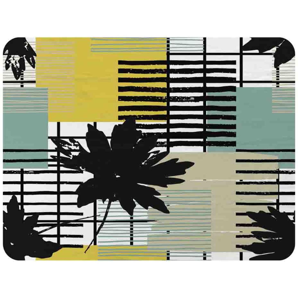 Geometric Shape Leaf Print In Yellow Green Blanket - Green – image 2
