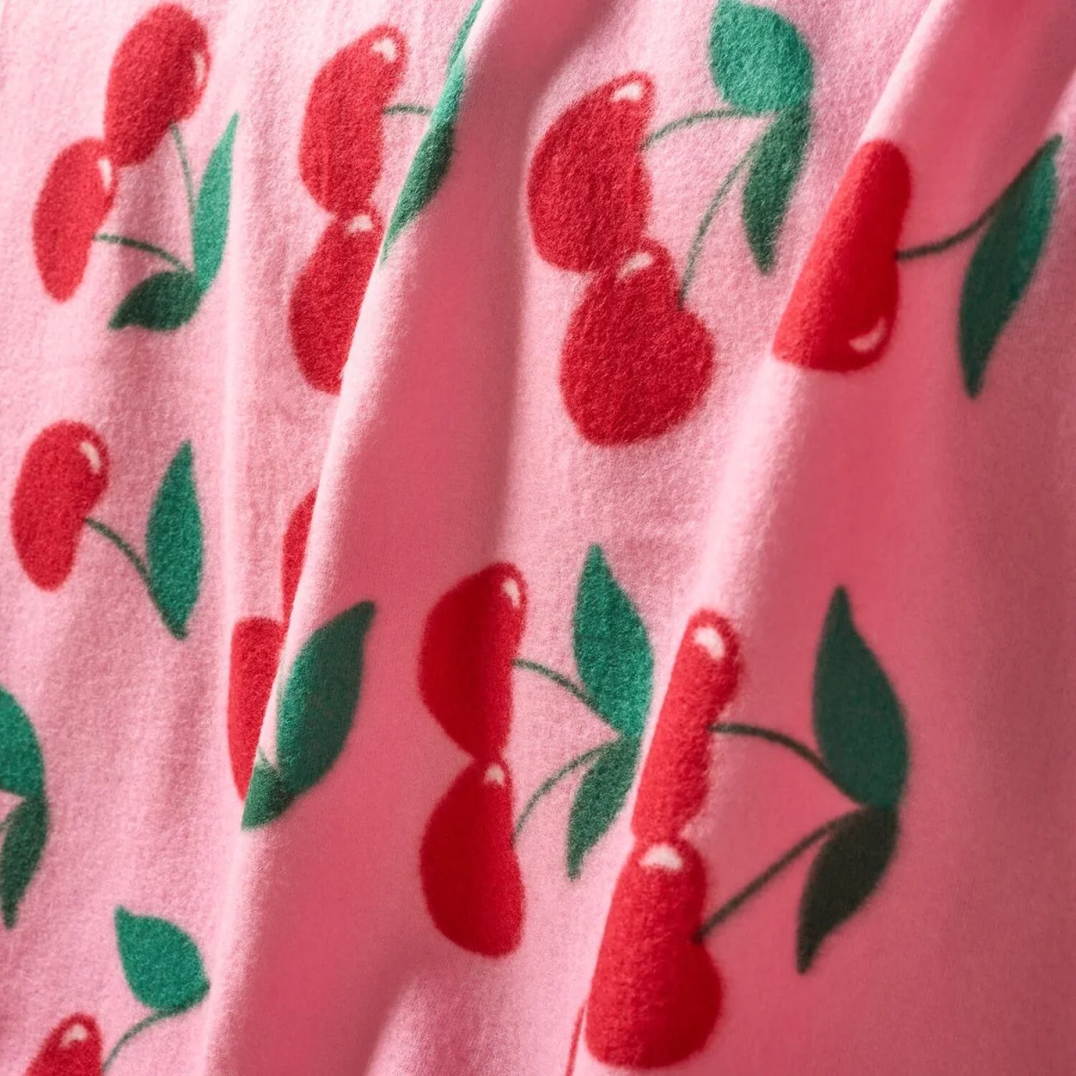 OHS Cherry Print Fleece Throw - Pink/Red – image 3
