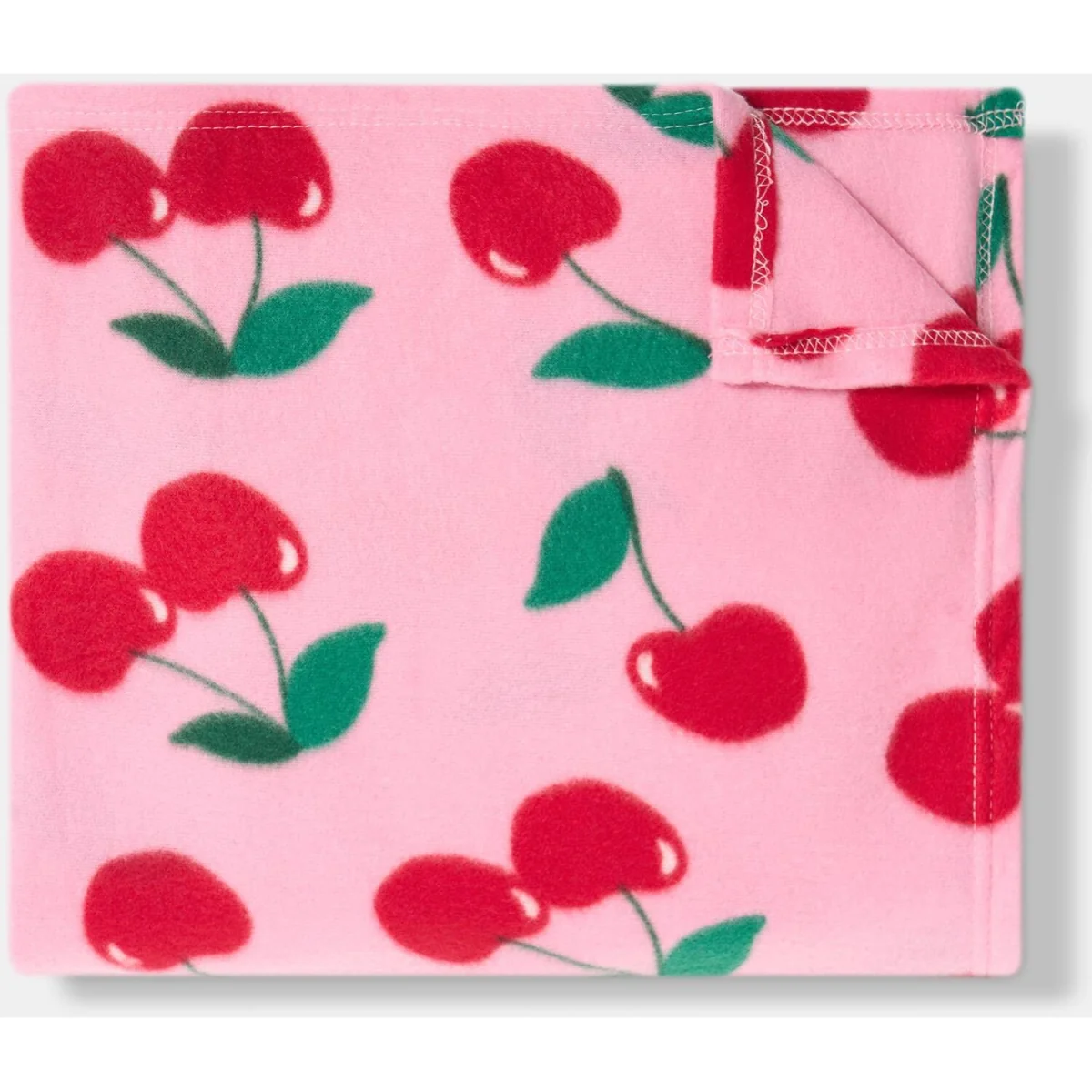 OHS Cherry Print Fleece Throw - Pink/Red – image 5