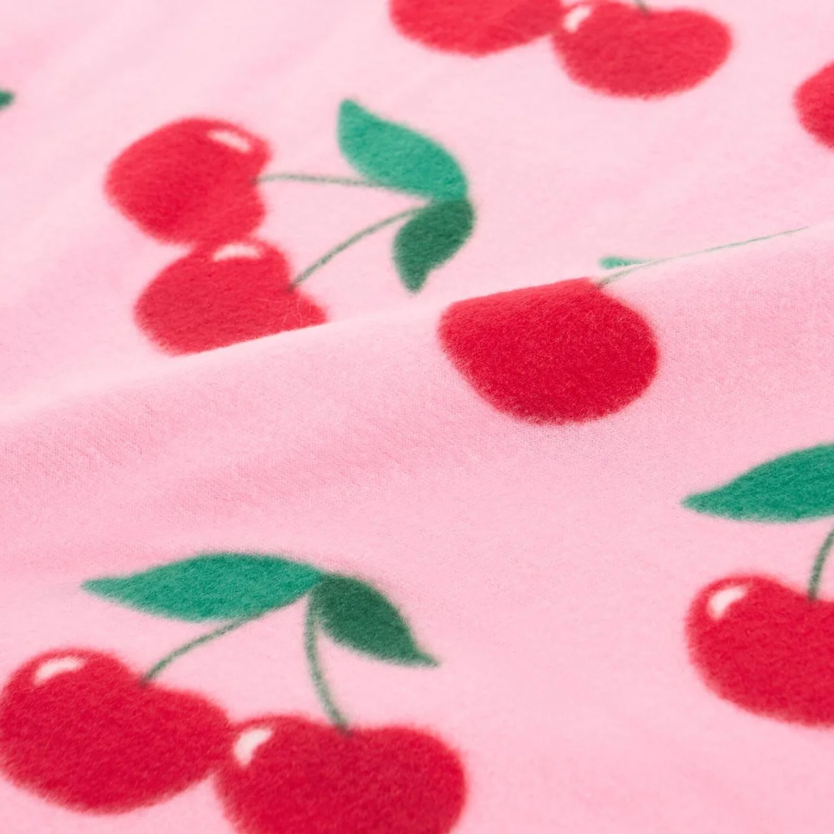 OHS Cherry Print Fleece Throw - Pink/Red – image 6