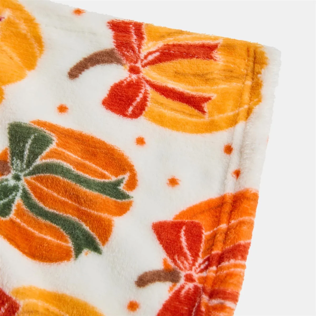 OHS Pumpkin Bow Print Throw - Cream – image 2