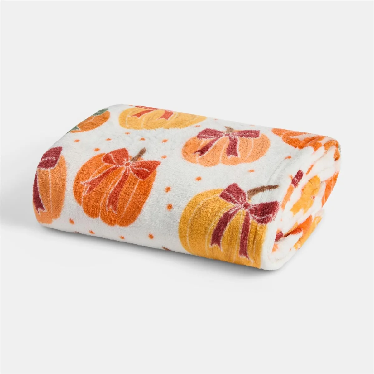 OHS Pumpkin Bow Print Throw - Cream – image 4