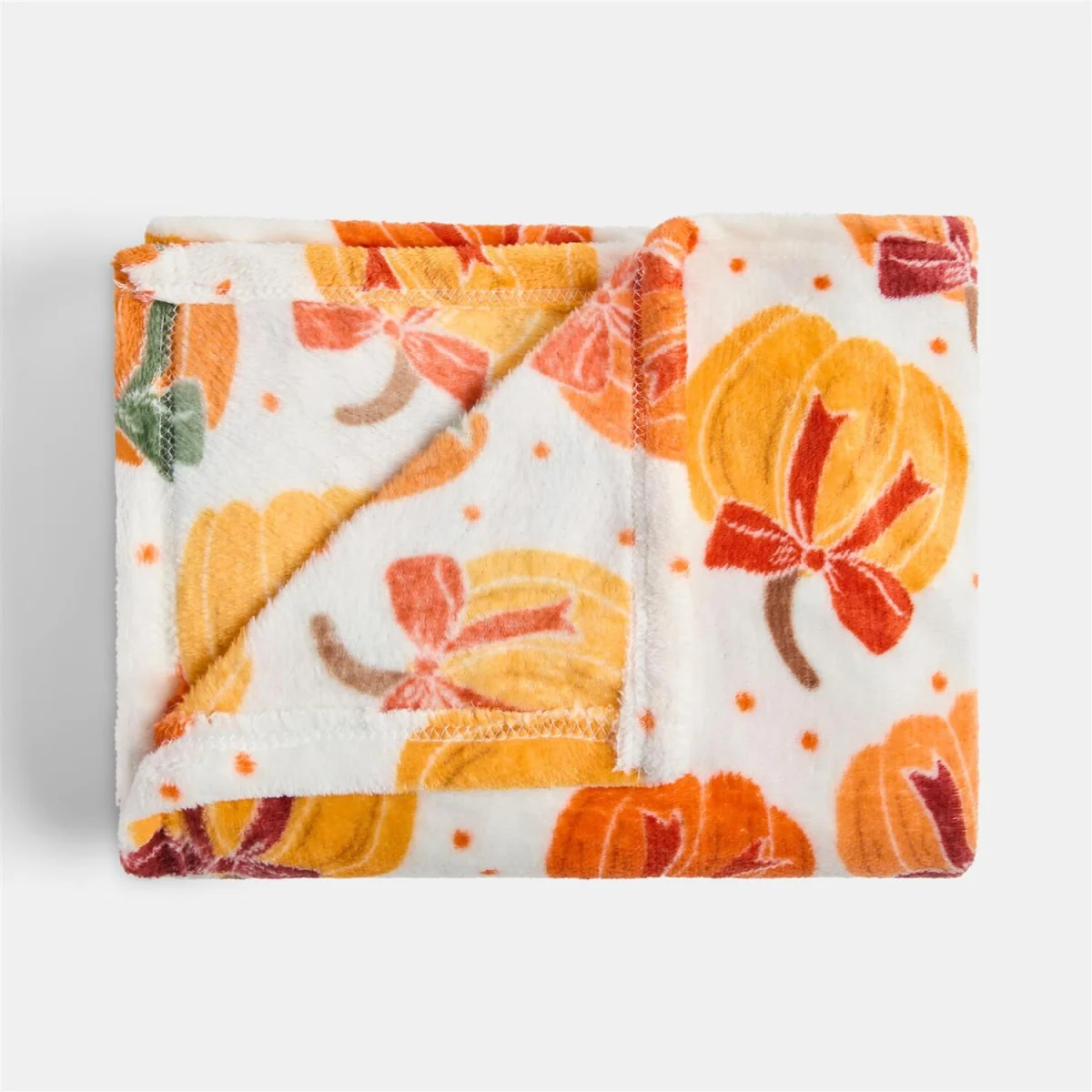 OHS Pumpkin Bow Print Throw - Cream – image 5