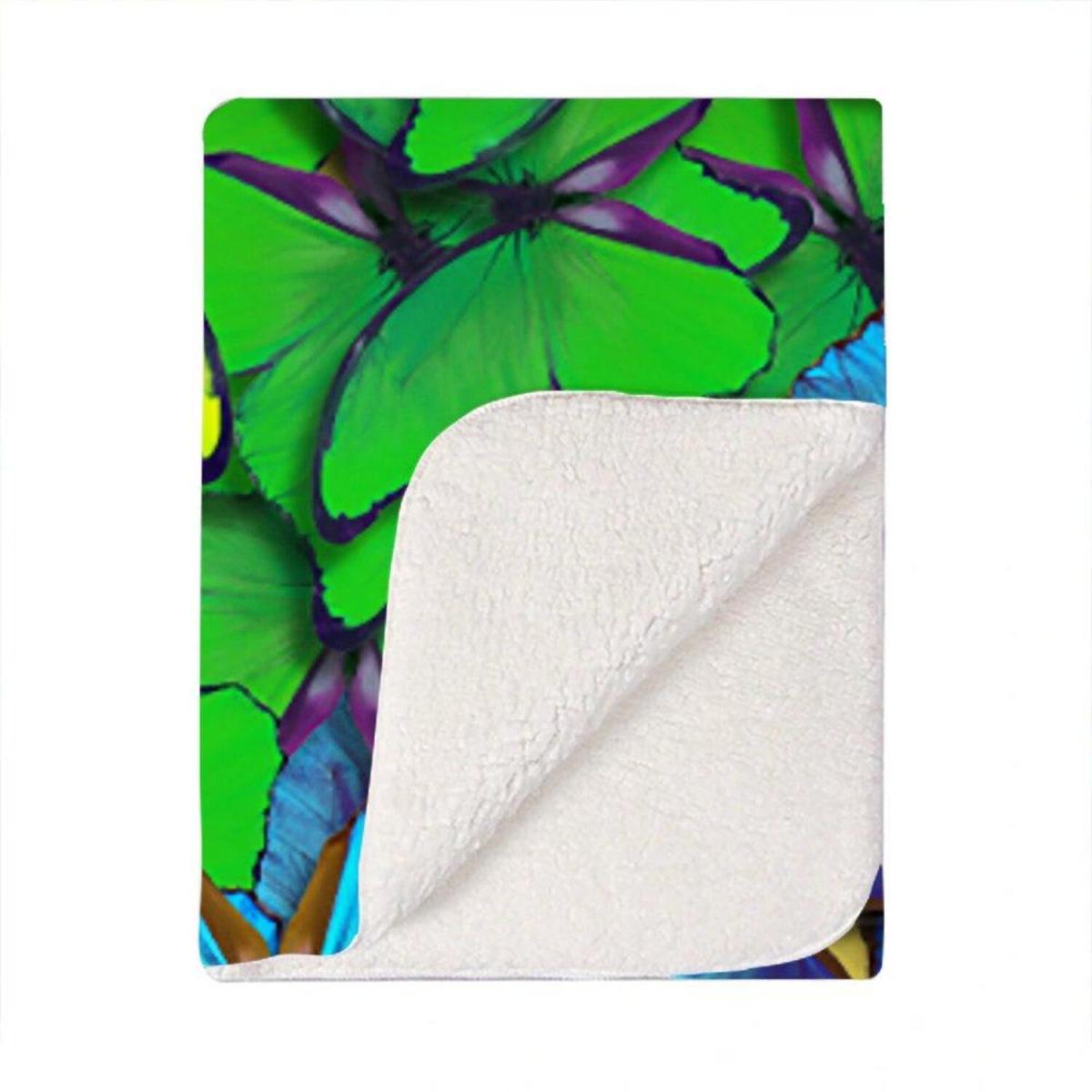 Multicoloured Butterflies Blanket - Green – image 2