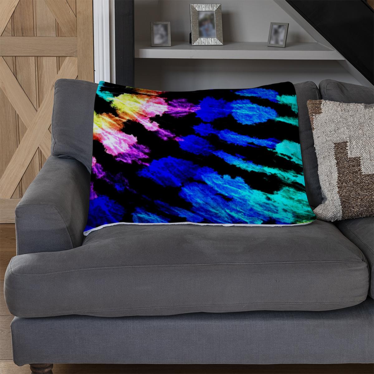 Tie Dye Pattern Blanket - Blue – image 3