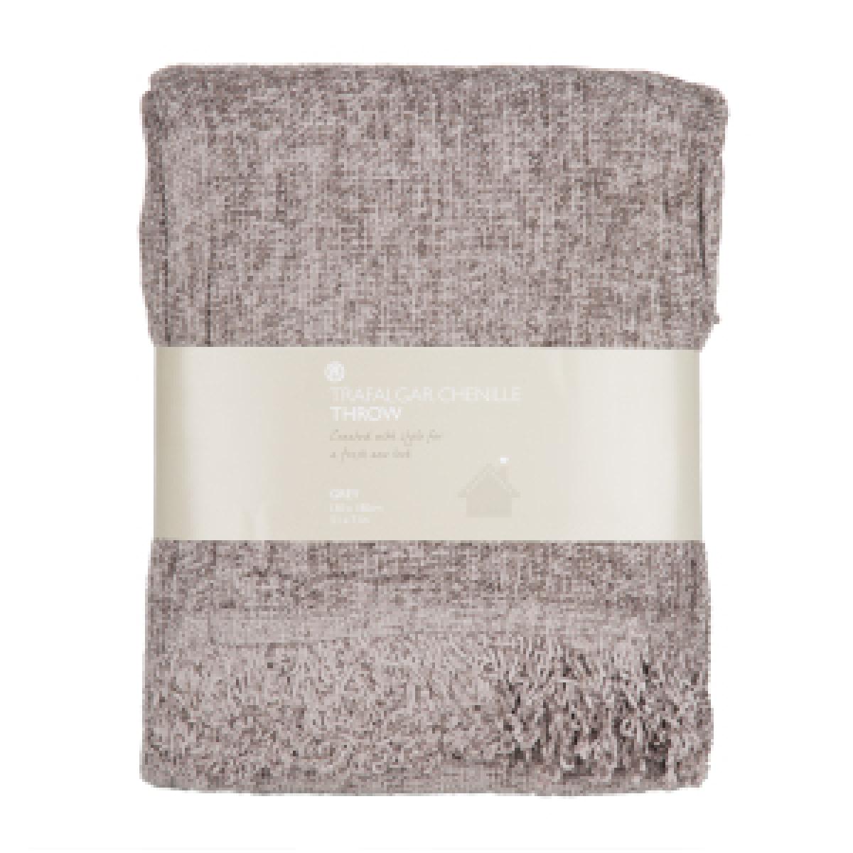 Trafalgar Chenille Throw Grey - Rose – image 3
