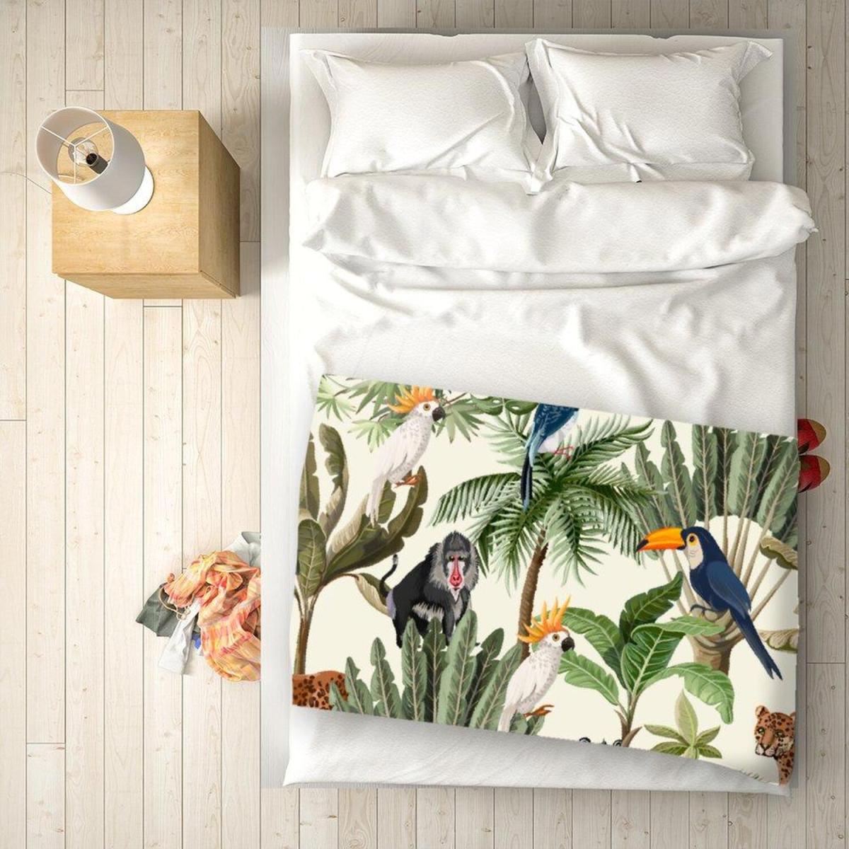 Exotic Trees And Animals Blanket - Green – image 1
