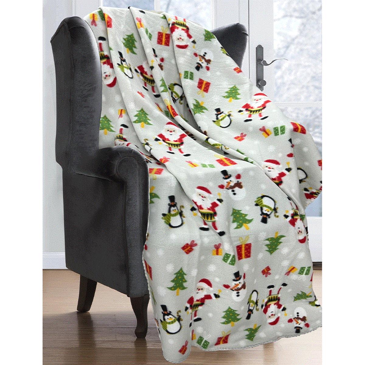 Cute Supersoft Christmas Theme Character Blanket Throw - Grey or Red – image 2