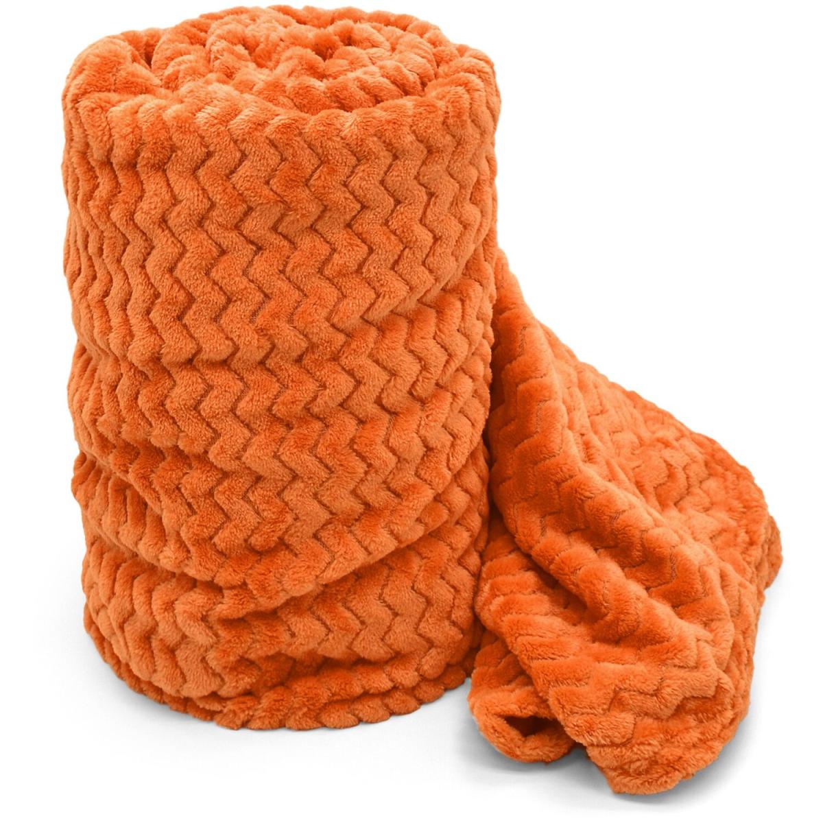 Snug Soft Chevron Patterned Blanket Mink Throw - Ochre / 150x200 – image 12