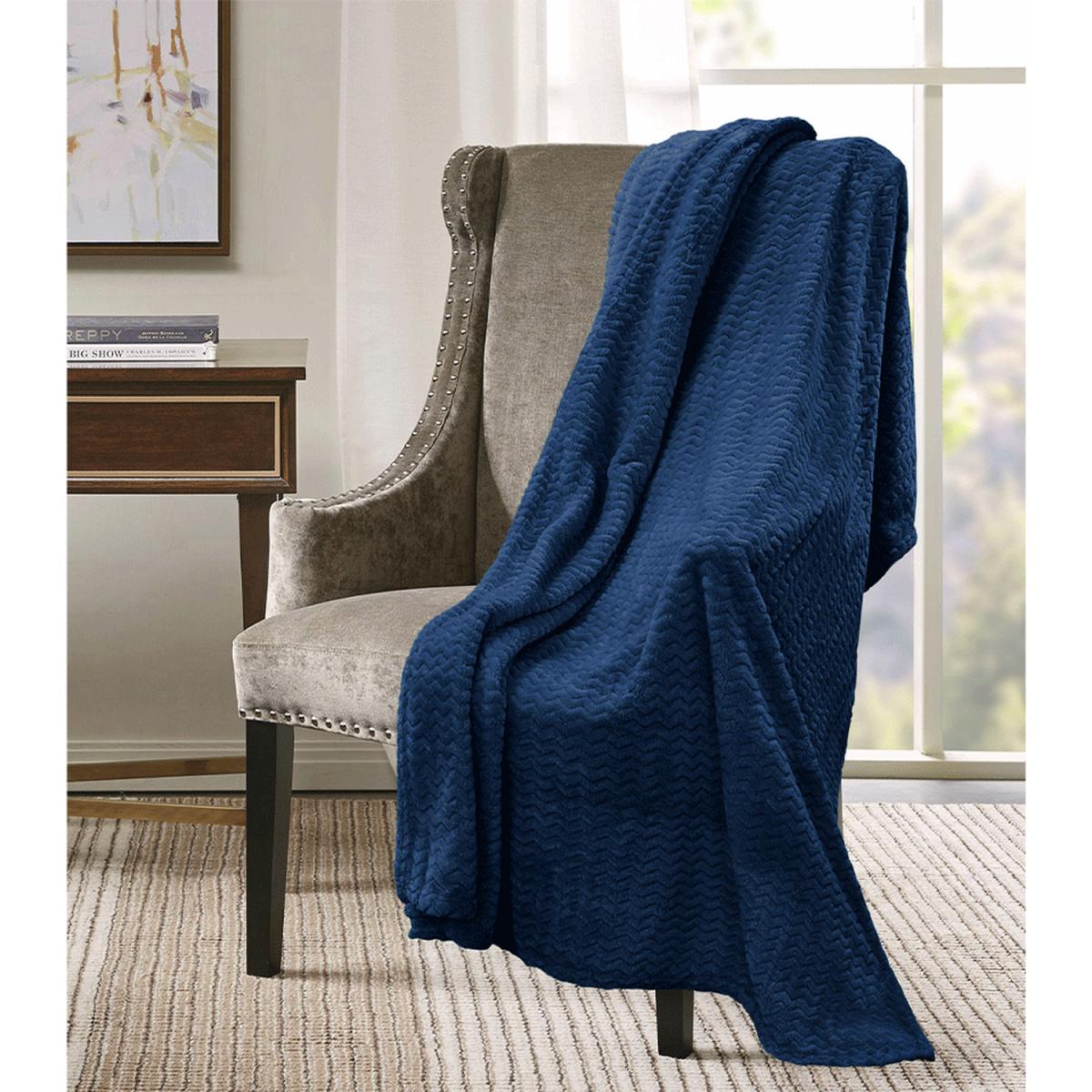 Snug Soft Chevron Patterned Blanket Mink Throw - Ochre / 150x200 – image 7