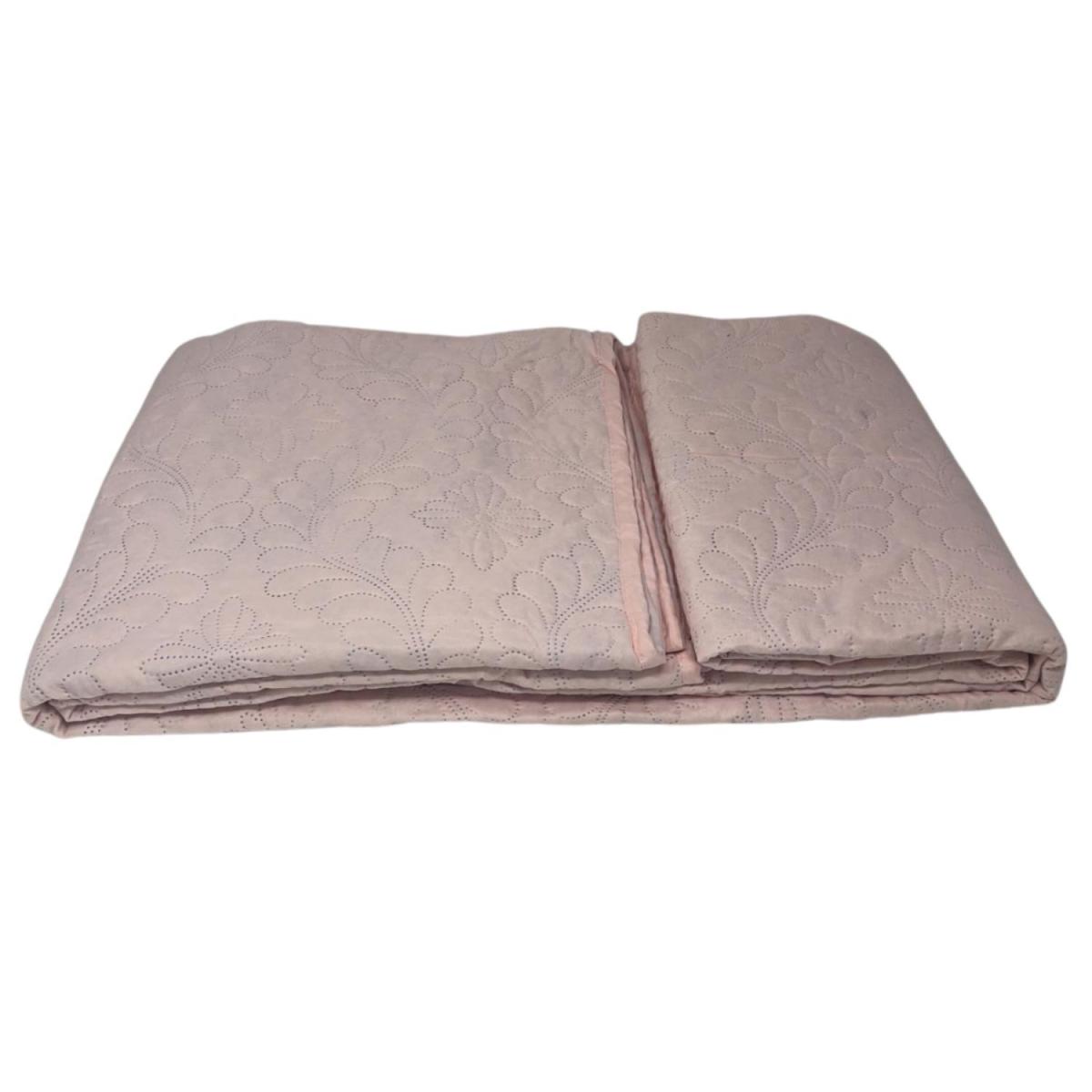 Solid Quilted Bedspread Throw - Baby Pink – image 2