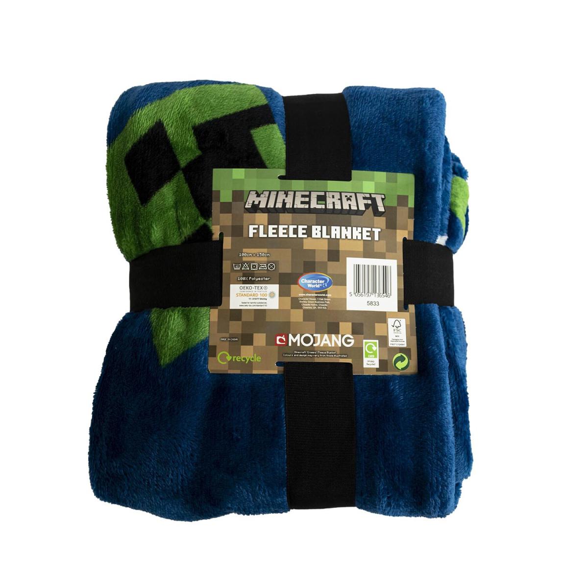 Minecraft Creeps Fleece Throw   - Blue – image 3