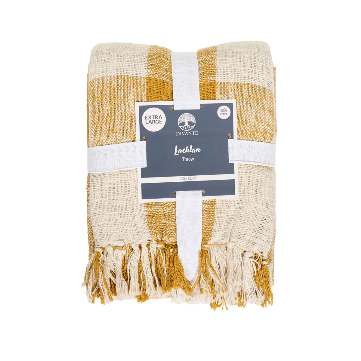 Lachlan Check Throw - Ochre – image 2