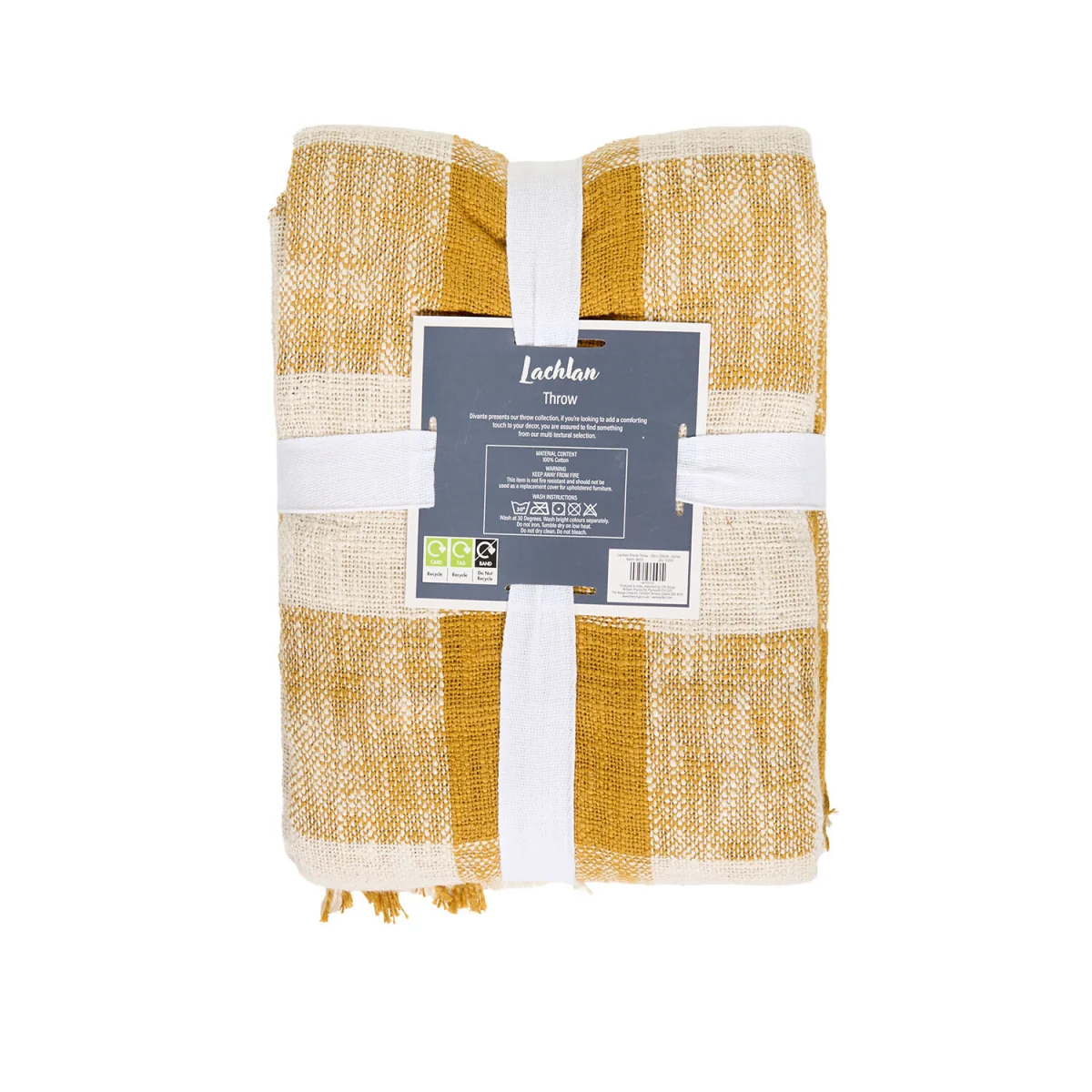 Lachlan Check Throw - Ochre – image 3