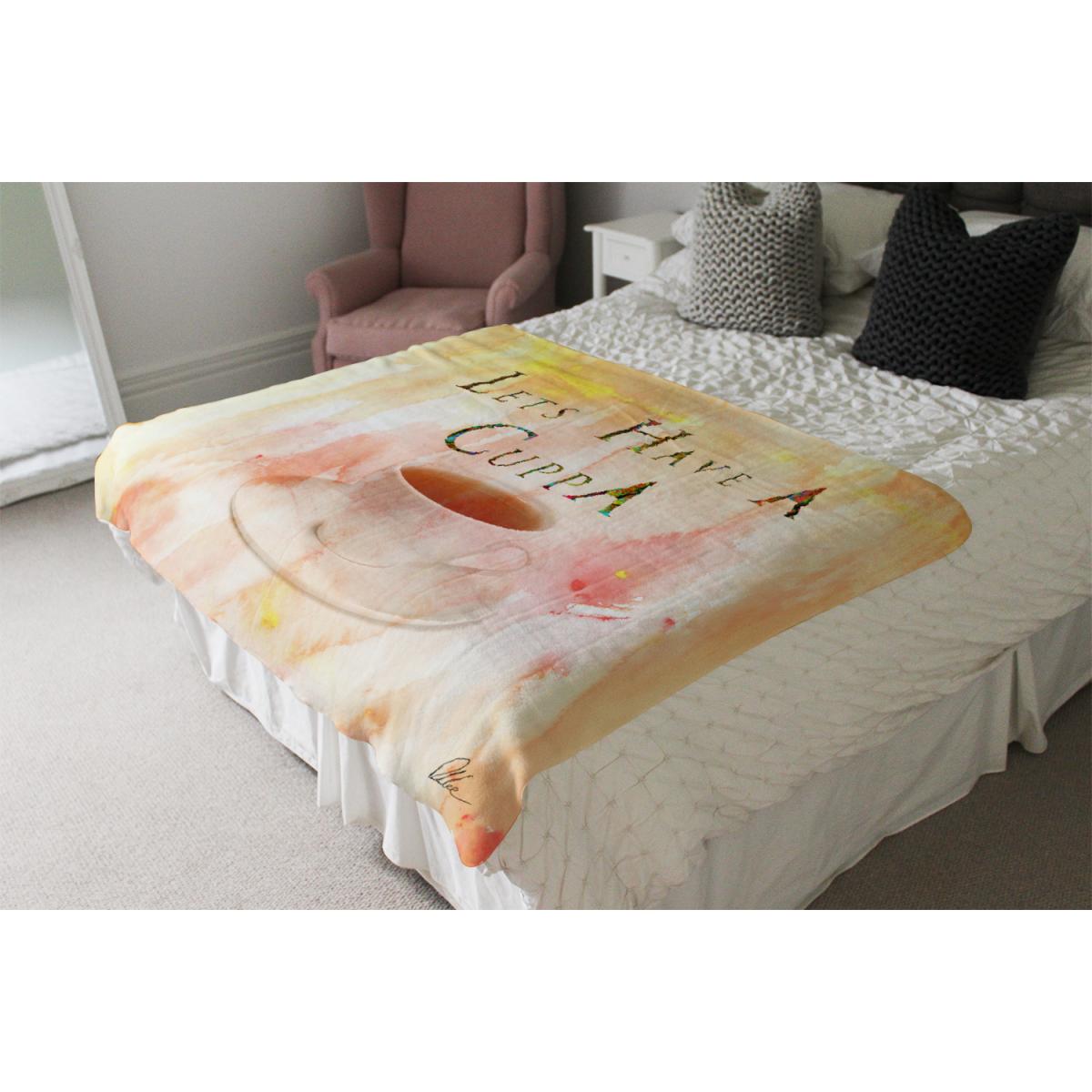 Lets Have A Cuppa Blanket - Yellow – image 4