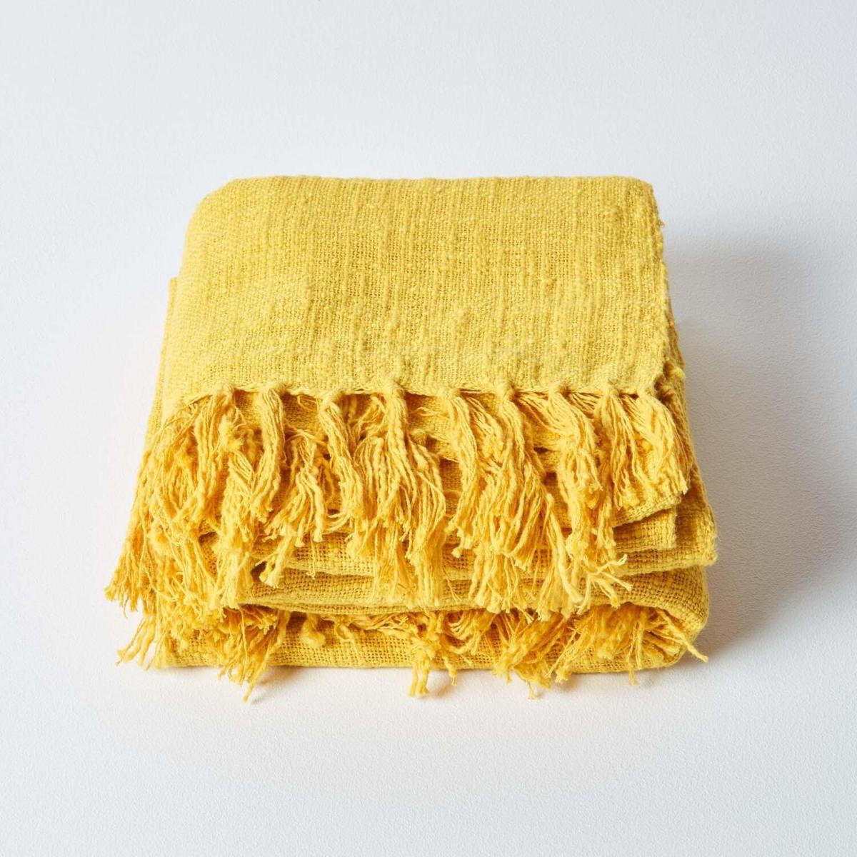 Nirvana Slub Cotton Throw - Ochre / 360cm – image 2