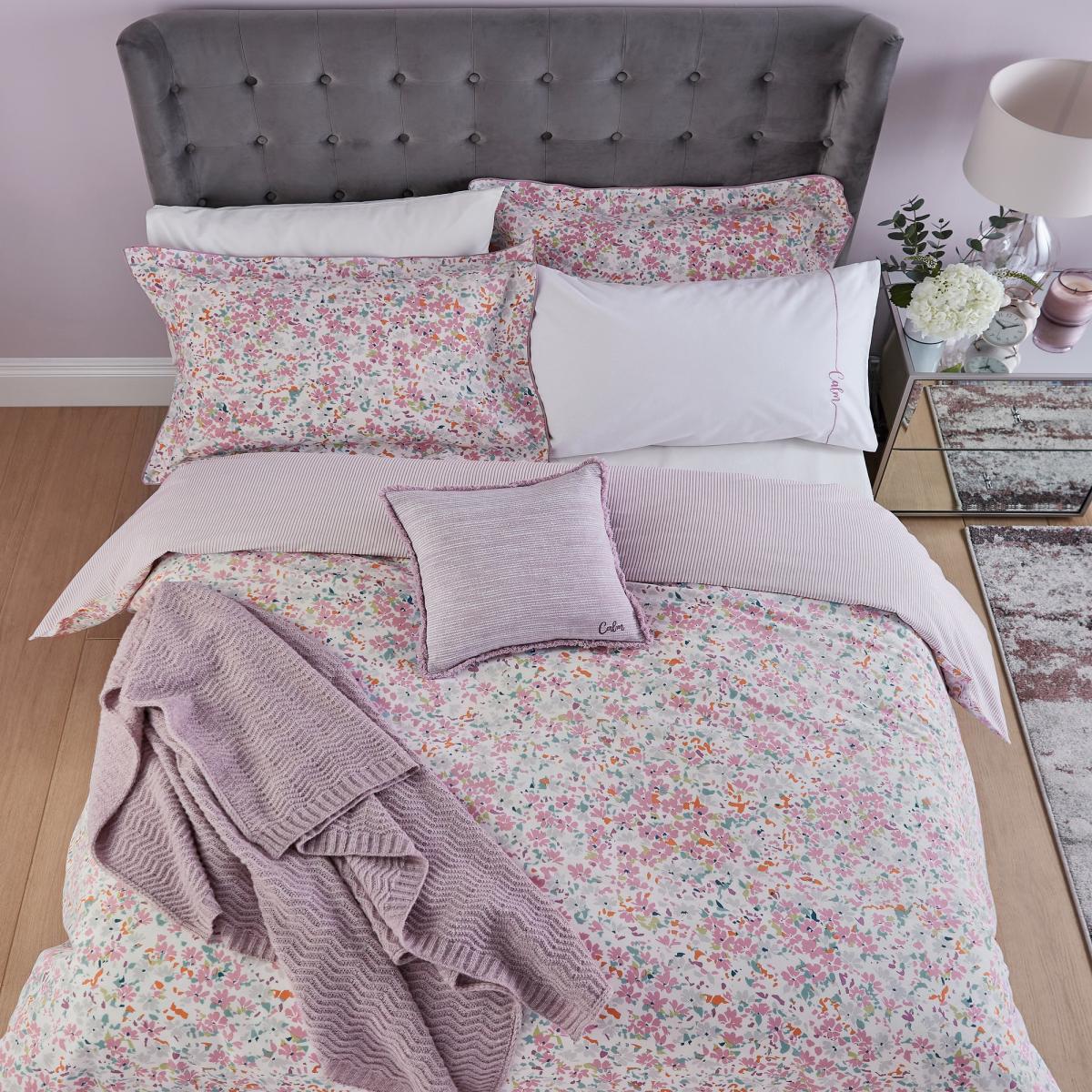 Calm Knitted Chevron Throw By Katie Piper in Pink Lilac – image 2