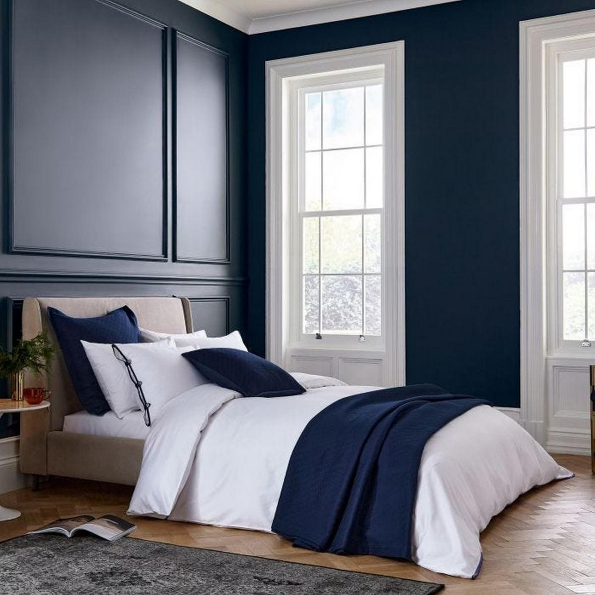 Andaz Fine Linens Egyptian Cotton Throw in Midnight Blue – image 2