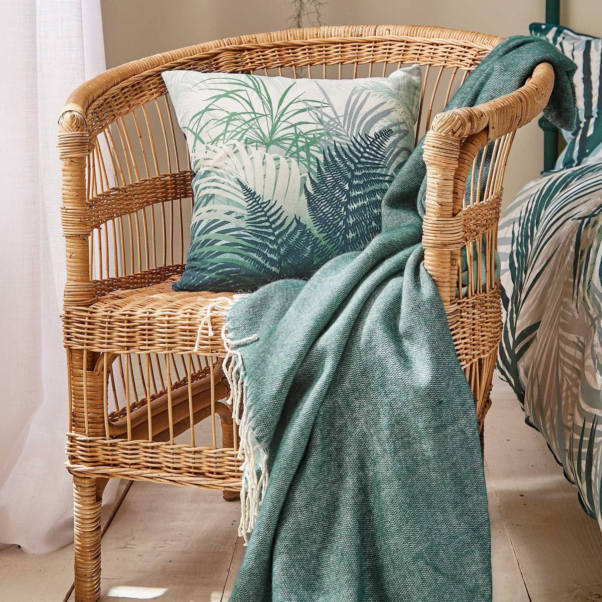 Palm Leaf Wool Throw by Clarissa Hulse in Forest Green – image 2