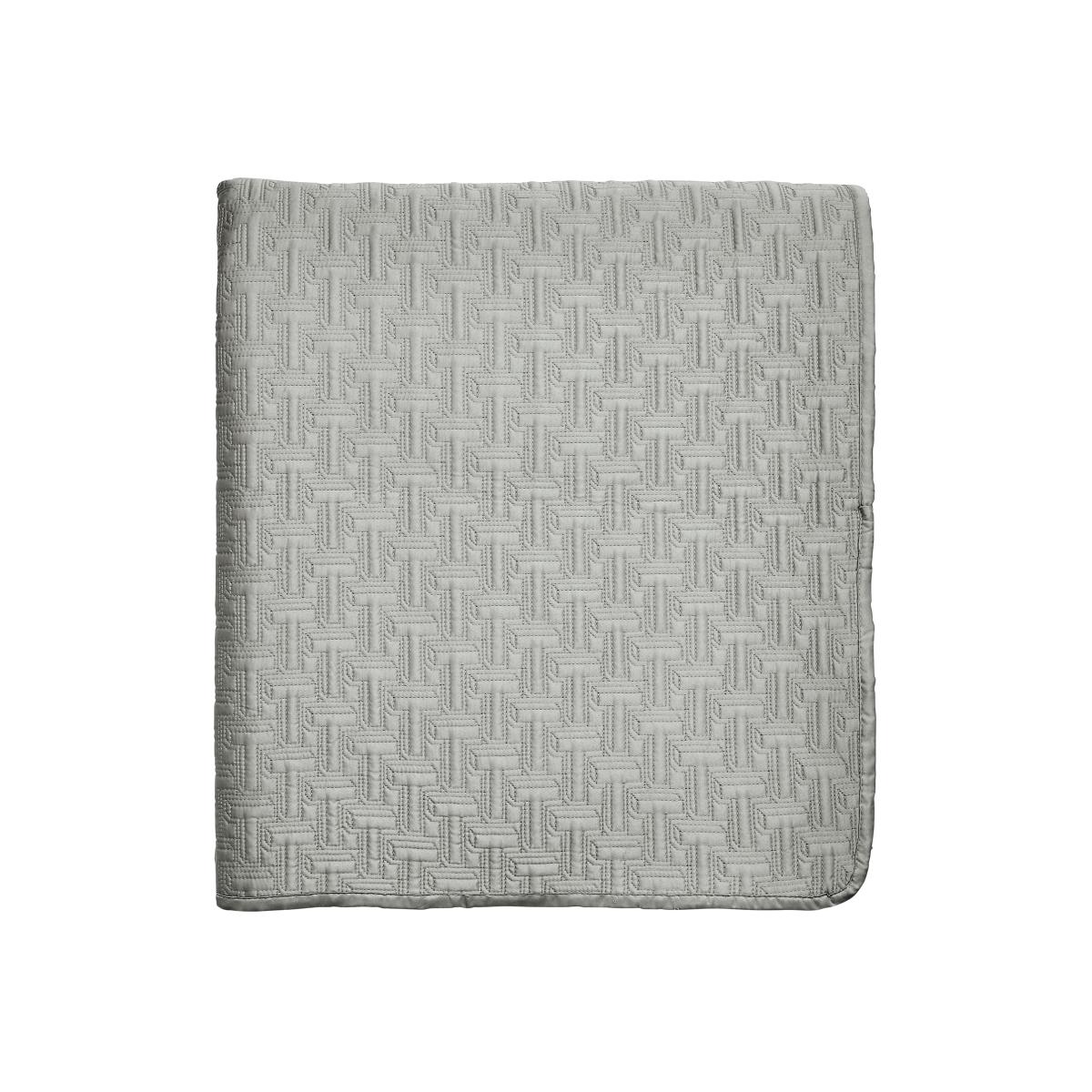 T Quilted Throw by Designer Ted Baker in Silver Grey – image 1