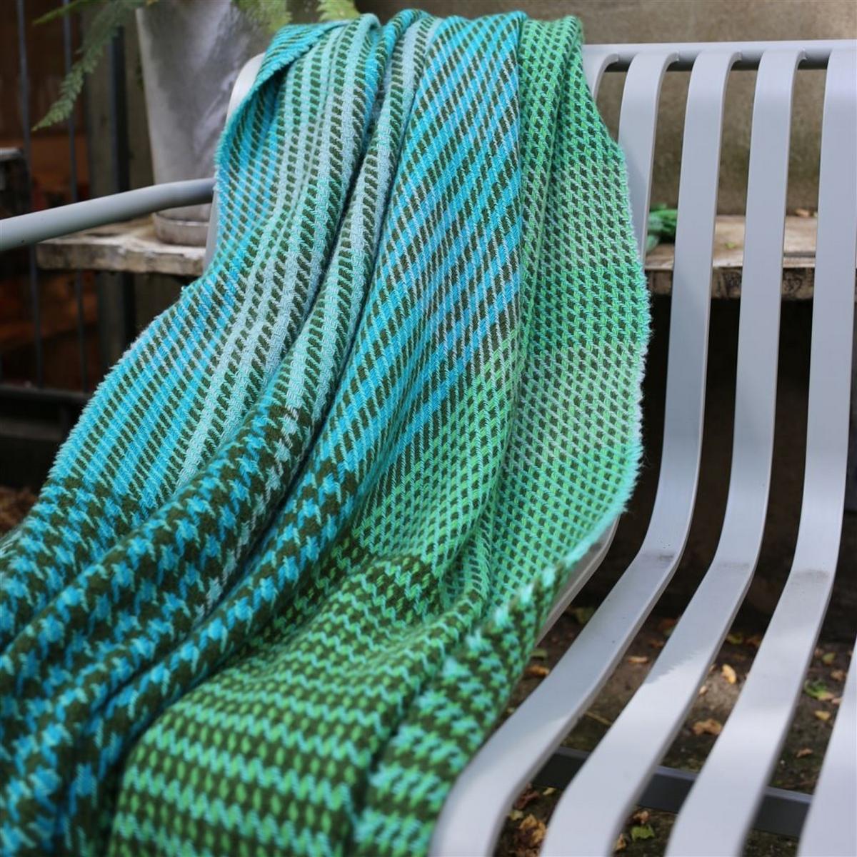 Arklet Emerald Wool Throw in Emerald Green By Designers Guild – image 2