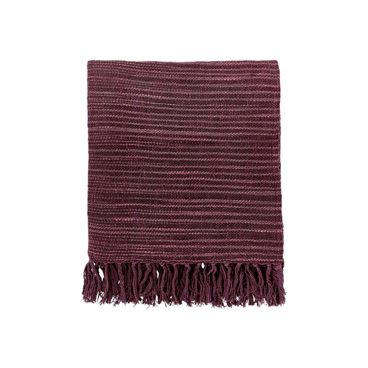 Seasons By May Woven Throw in Aubergine Purple By Morris & Co – image 1