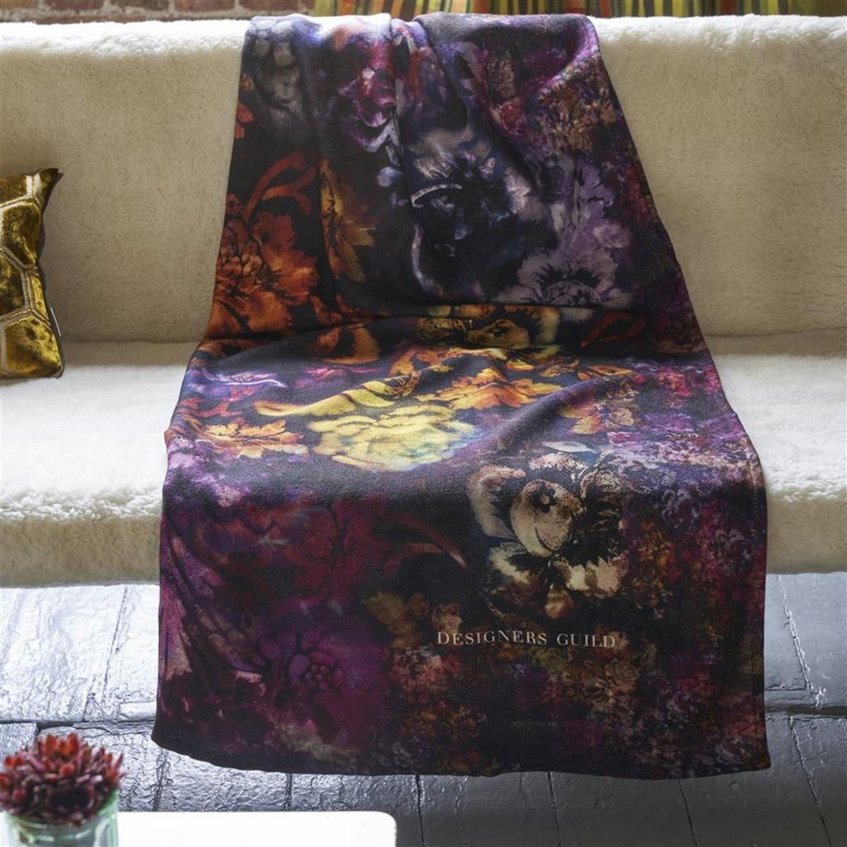 Tarbana Amethyst Wool Throw in Purple By Designers Guild – image 2