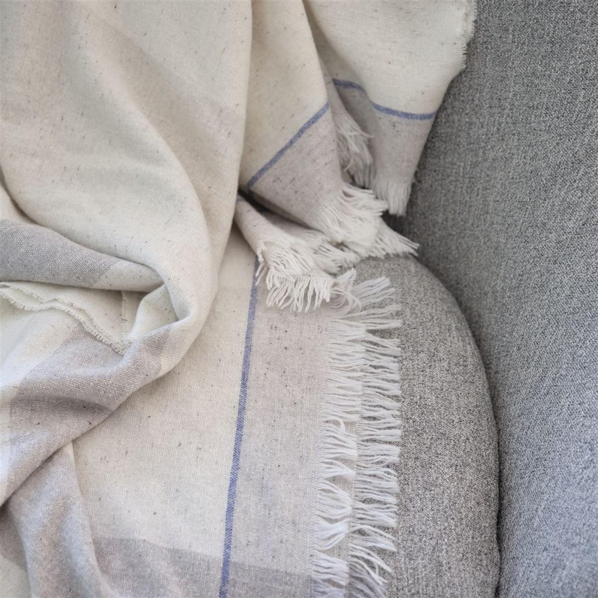 Burano Dove Wool Silk Throw in Grey By Designers Guild – image 2