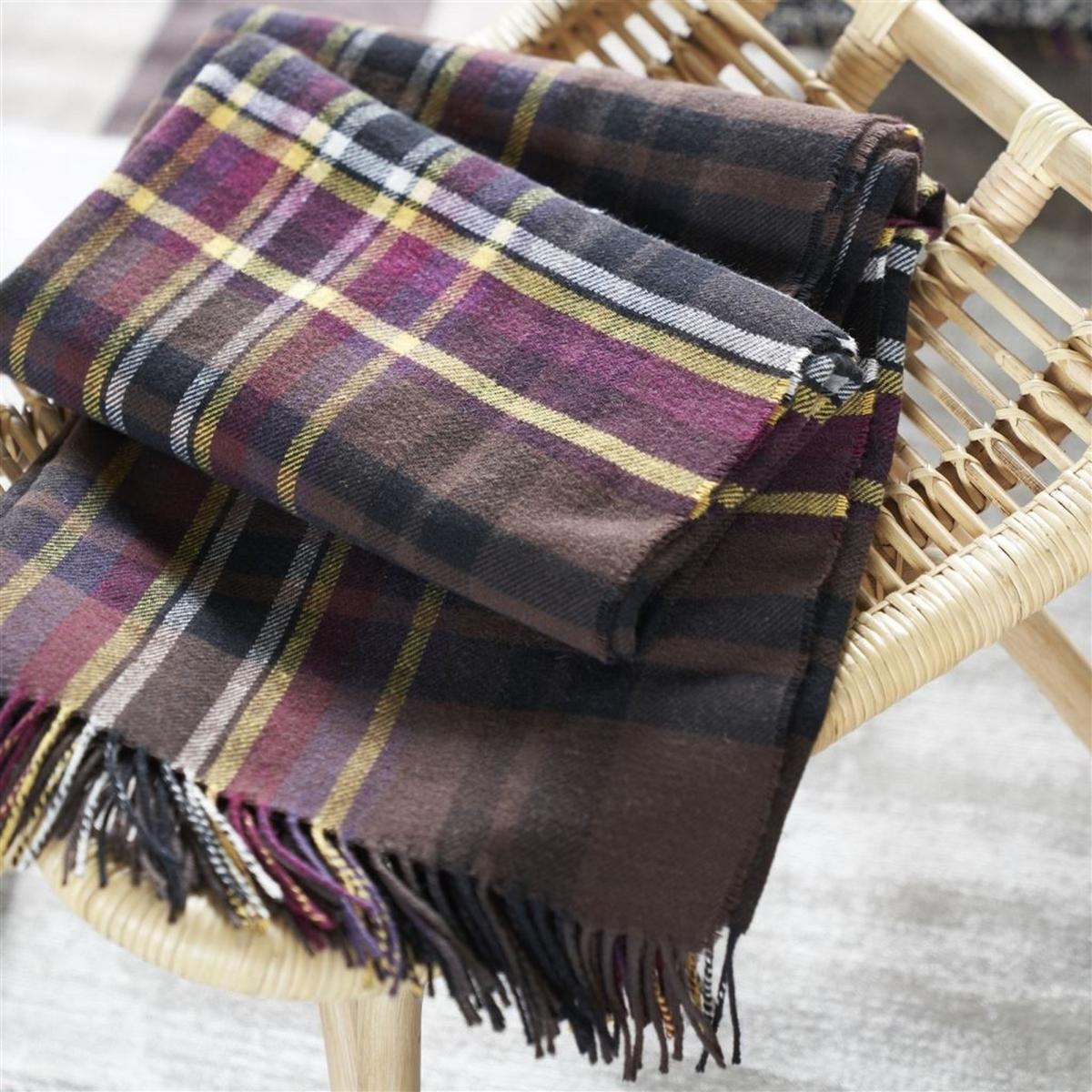 Chennai Chocolate Woven Throw in Brown By Designers Guild – image 1