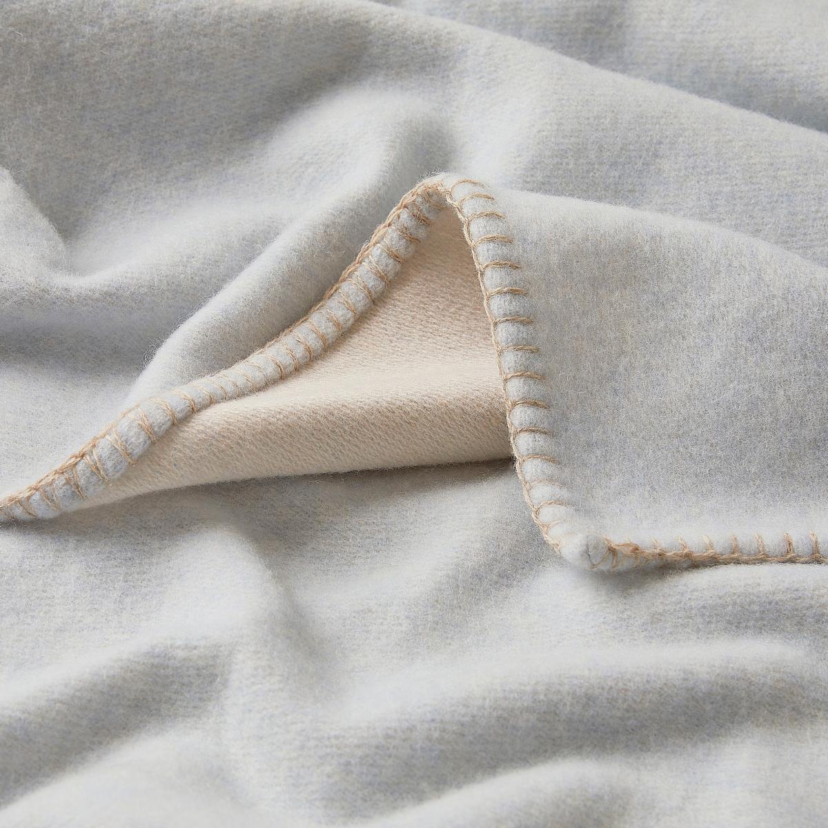 Sandstone Luxury Wool Throw in Iced Blue – image 2