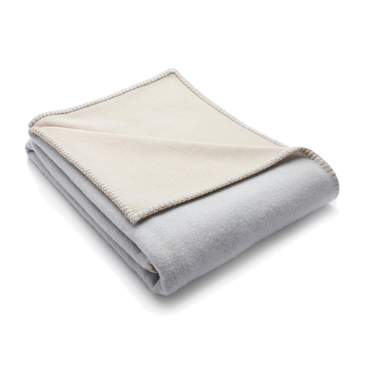 Sandstone Luxury Wool Throw in Iced Blue – image 1