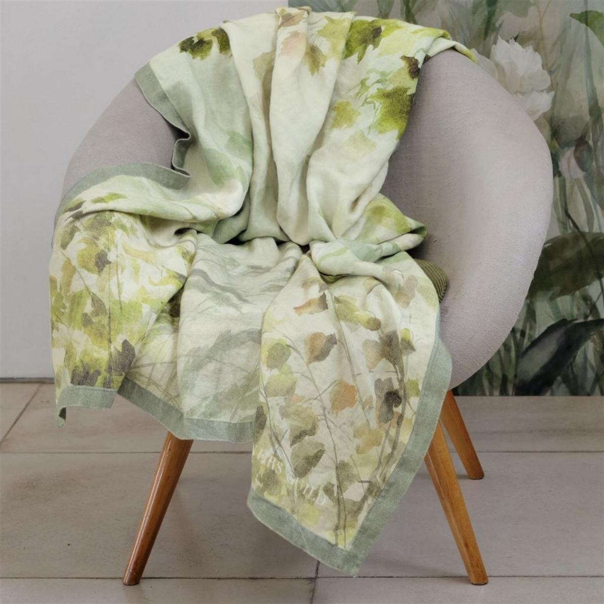 Maple Tree Celadon Linen Throw By Designers Guild – image 1