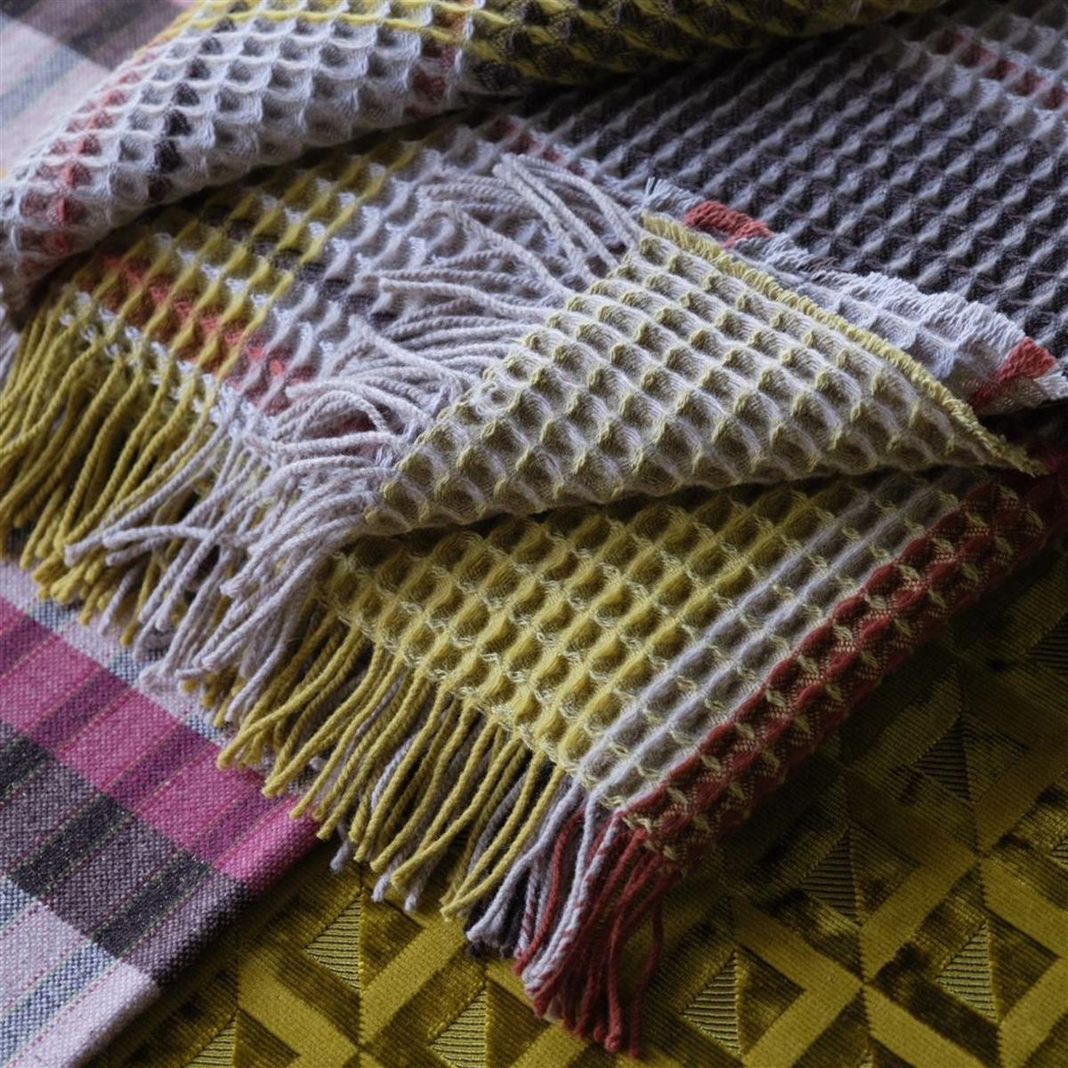 Florentin Moss Woven Throw in Brown By Designers Guild – image 2