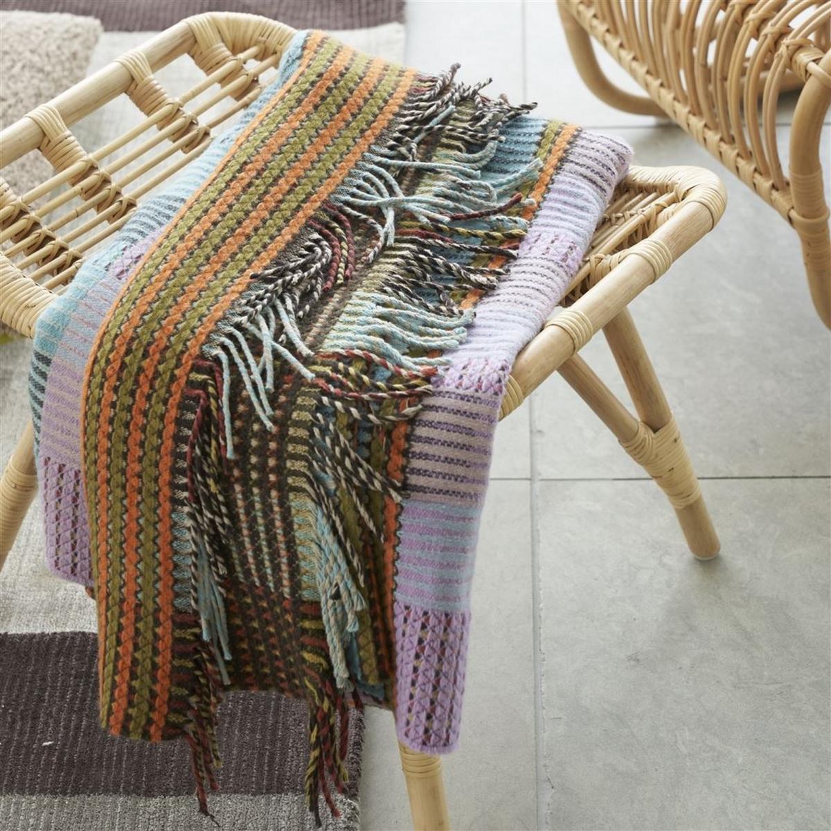 Tasara Heather Woven Throw in Green by Designers Guild – image 1