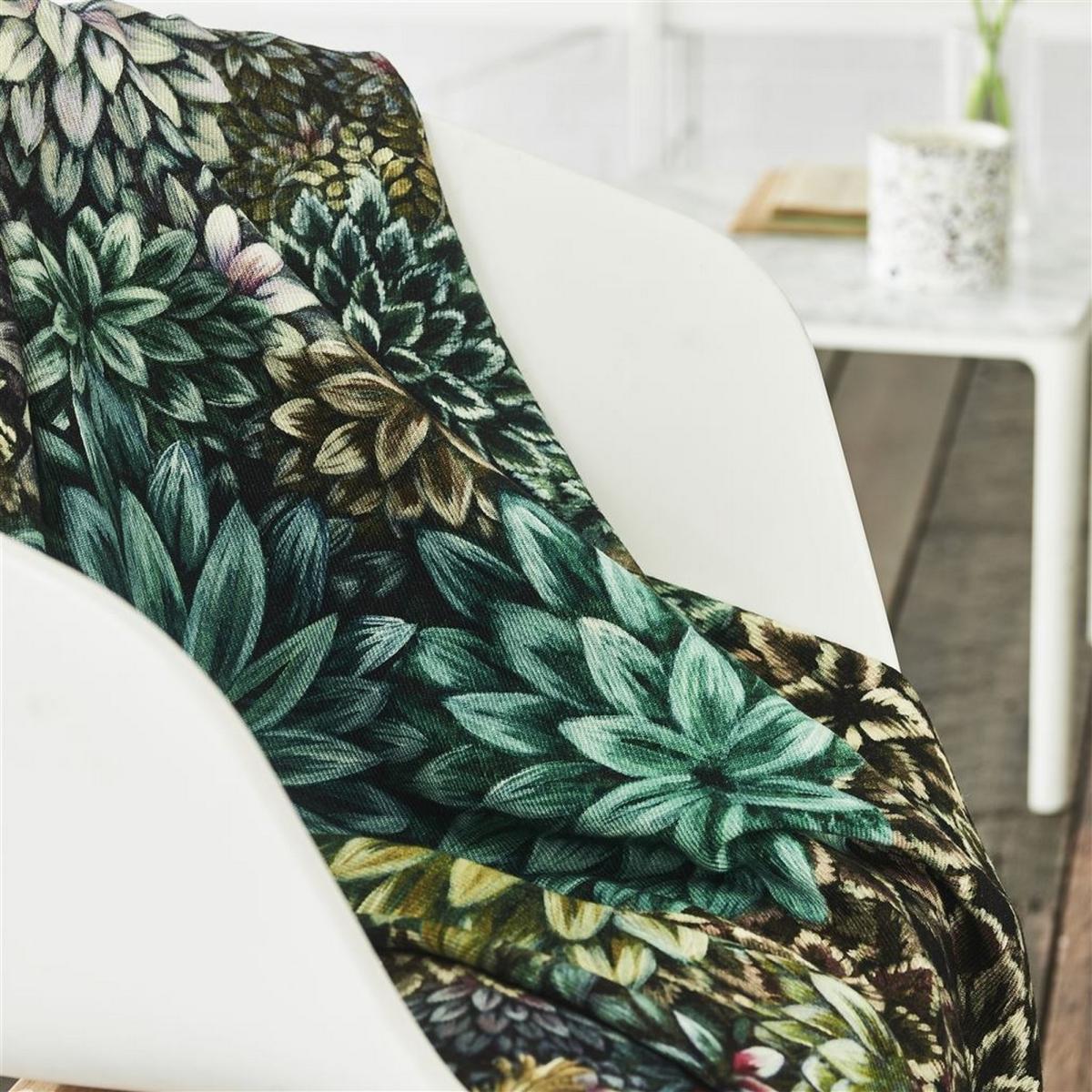Madhya Moss Wool Throw in Green By Designers Guild – image 1