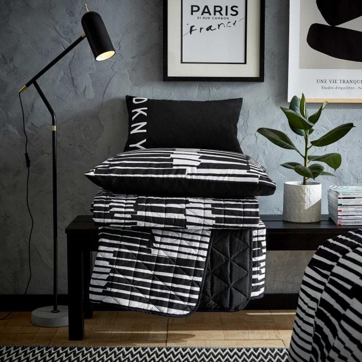 Stick Stack Geometric Stripe Throw By DKNY in Black – image 2