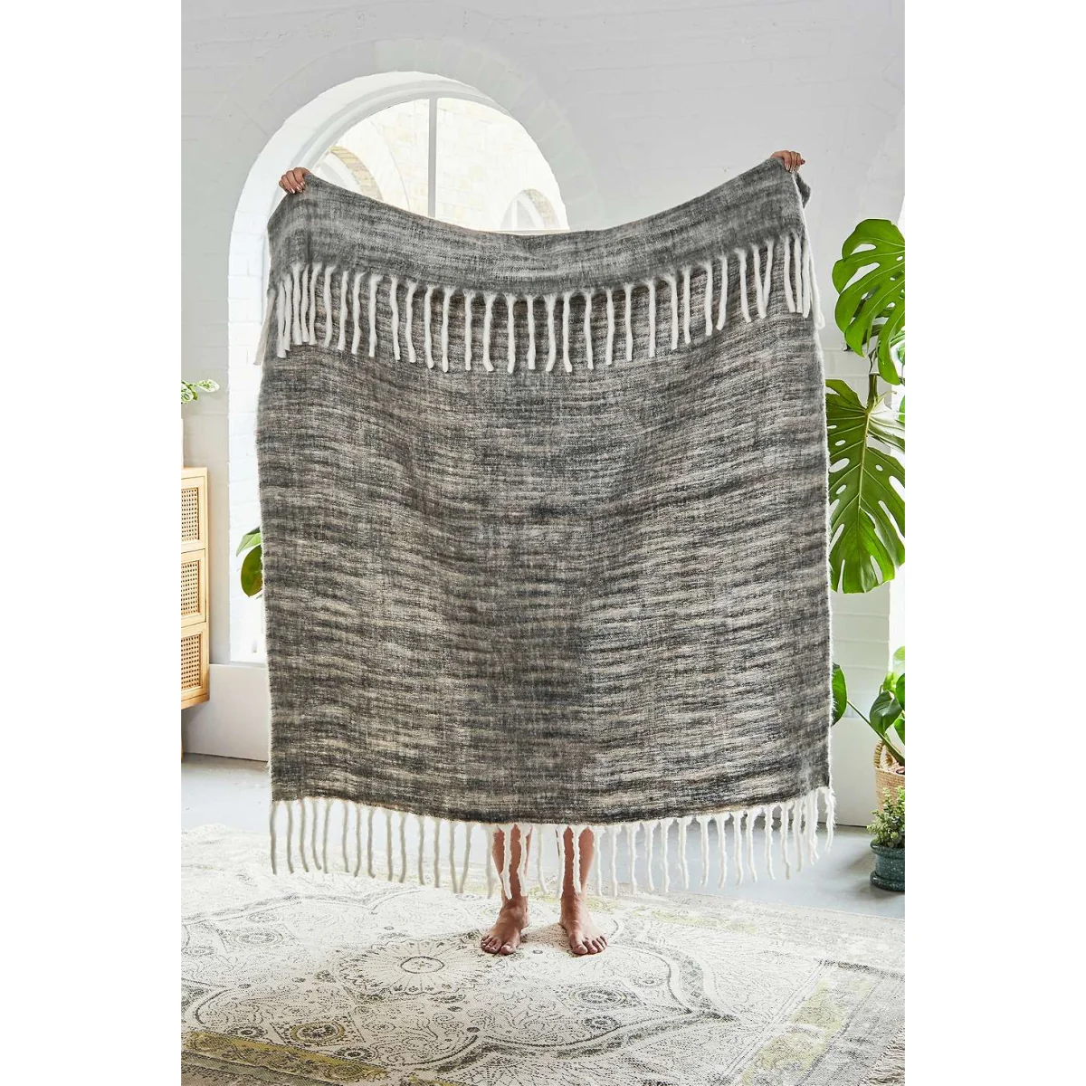 Charcoal Cosy Throw - Grey ALL at Urban Outfitters – image 2