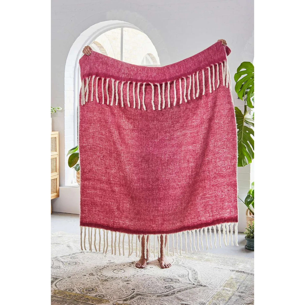 Magenta Cosy Throw - Pink ALL at Urban Outfitters – image 2